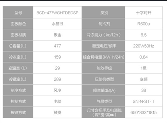 海尔447升超薄变温节能冰箱